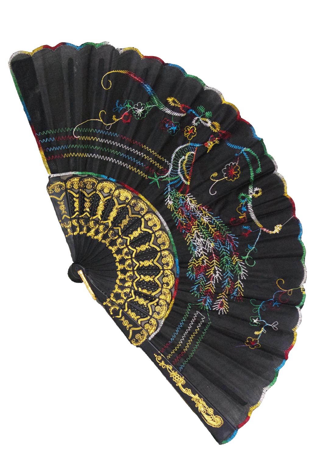 VENTAGLIO RICAMATO NERO